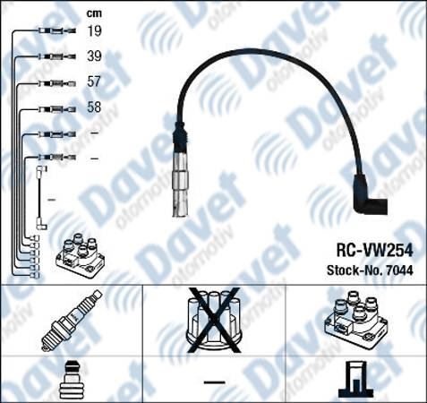 NGK 7044 Buji Kablosu Vw Golf Iv V Vi Bora Passat Octavia Fabia A3 A4 1.6 2.0 97-